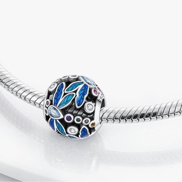 Dragonfly and colorful crystals ball style charm sterling silver fits Pa… - Picture 2 of 3